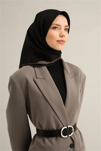 Armine Klasik Desenli Saf İpek Twill Eşarp 9357D 01