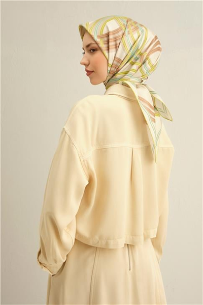 Armine Klasik Desenli Saf İpek Twill Eşarp 9333D 33
