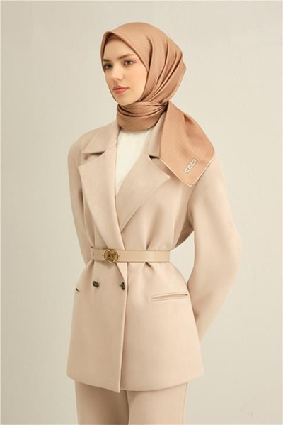 Armine Klasik Desenli Saf İpek Twill Eşarp 9348D 83