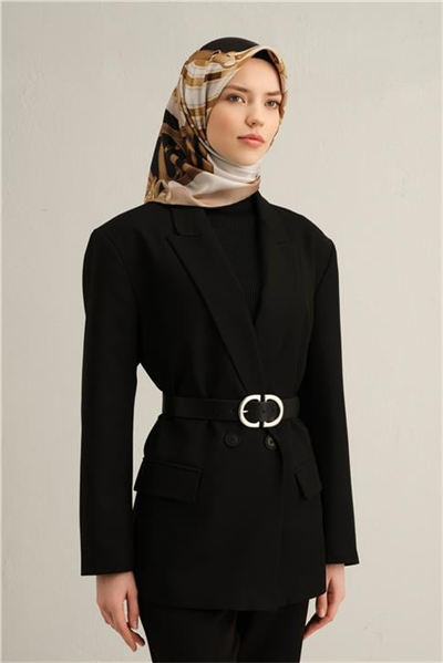 Armine Klasik Desenli Saf İpek Twill Eşarp 9315D 03
