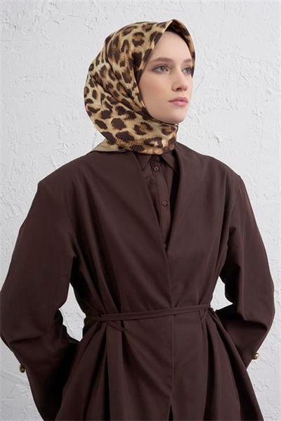 Armine Klasik Desenli Saf İpek Twill Eşarp 9425D 37
