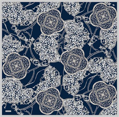 Armine Klasik Desenli Saf İpek Twill Eşarp 9411D 85