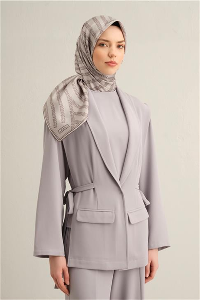 Armine Klasik Desenli Saf İpek Twill Eşarp 9351D 51