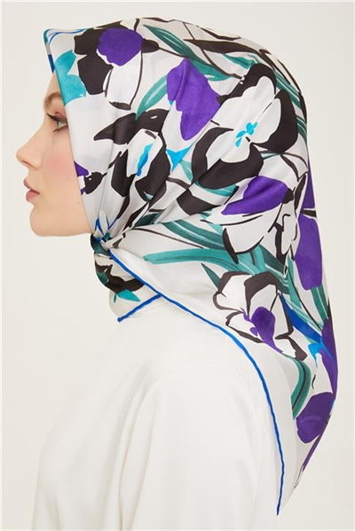 Armine Klasik Desenli Sura İpek Eşarp 24Ya9154 5 04