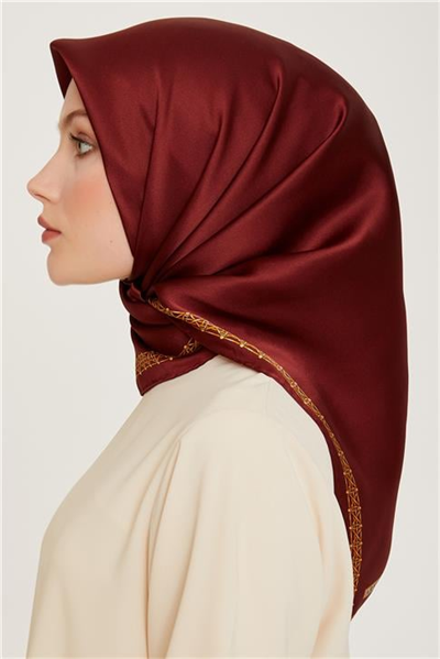 Armine Klasik Desenli Sura Saf İpek Eşarp 9260D 03 81