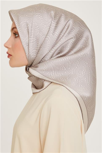 Armine Klasik Desenli Sura Saf İpek Eşarp 9246D 02