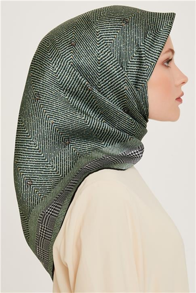 Armine Klasik Desenli Sura Saf İpek Eşarp 9252D 34