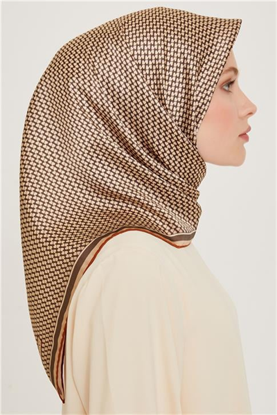 Armine Klasik Desenli Sura Saf İpek Eşarp 9243D 06 06