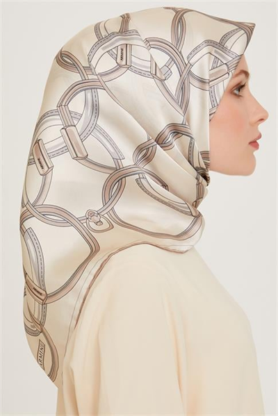 Armine Klasik Desenli Sura Saf İpek Eşarp 9203D 84