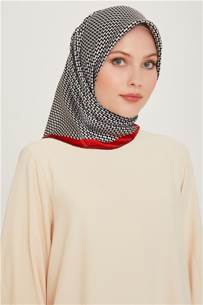 Armine Klasik Desenli Sura Saf İpek Eşarp 9243D 06 01