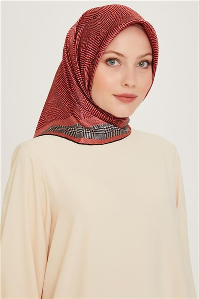 Armine Klasik Desenli Sura Saf İpek Eşarp 9252D 36