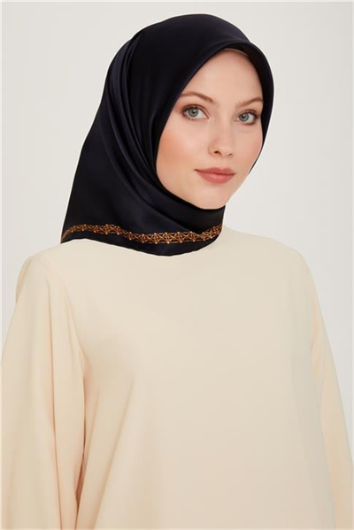 Armine Klasik Desenli Sura Saf İpek Eşarp 9260D 03 09