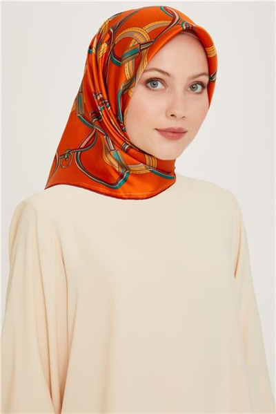 Armine Klasik Desenli Sura Saf İpek Eşarp 9203D 89