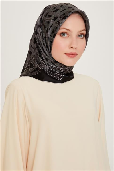 Armine Klasik Desenli Sura Saf İpek Eşarp 9213D 03