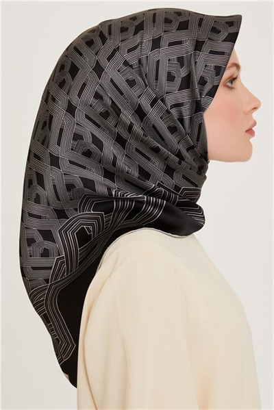 Armine Klasik Desenli Sura Saf İpek Eşarp 9213D 03
