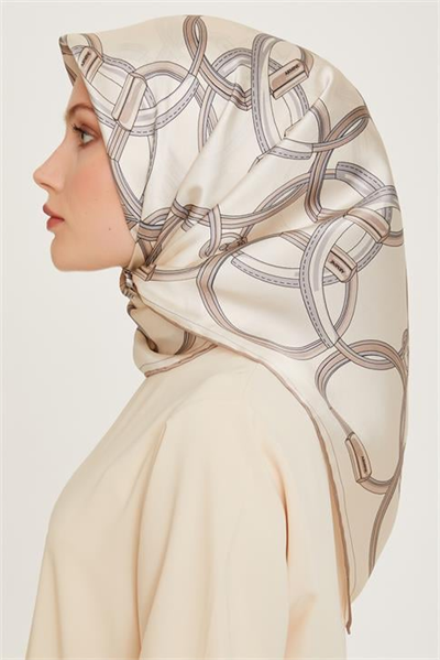 Armine Klasik Desenli Sura Saf İpek Eşarp 9203D 84
