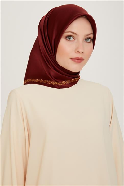 Armine Klasik Desenli Sura Saf İpek Eşarp 9260D 03 81