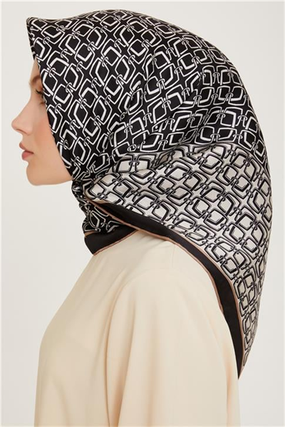Armine Klasik Desenli Sura Saf İpek Eşarp 9248D 80 50