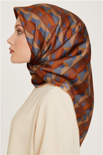 Armine Klasik Desenli Sura Saf İpek Eşarp 9204D 32
