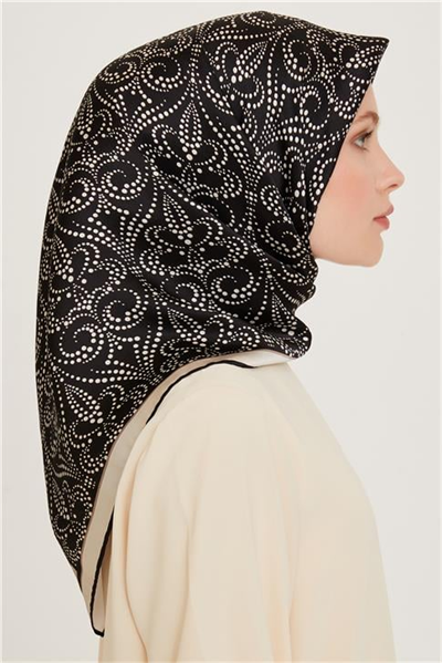 Armine Klasik Desenli Sura Saf İpek Eşarp 9246D 06