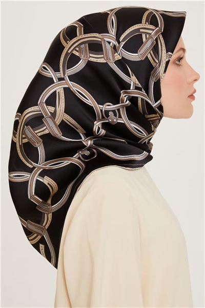 Armine Klasik Desenli Sura Saf İpek Eşarp 9203D 03