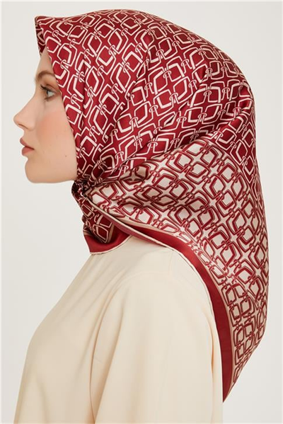 Armine Klasik Desenli Sura Saf İpek Eşarp 9248D 80 82