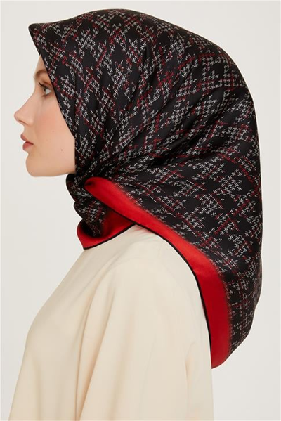 Armine Klasik Desenli Sura Saf İpek Eşarp 9239D 05
