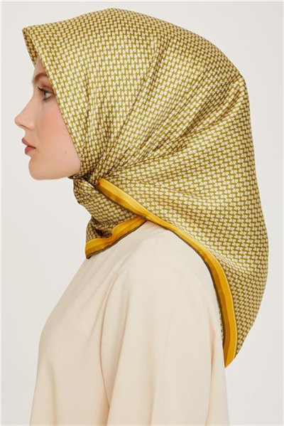 Armine Klasik Desenli Sura Saf İpek Eşarp 9243D 06 32