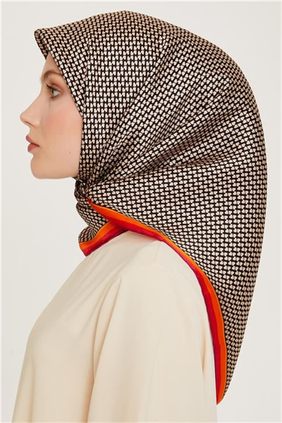 Armine Klasik Desenli Sura Saf İpek Eşarp 9243D 06 02