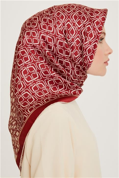 Armine Klasik Desenli Sura Saf İpek Eşarp 9248D 80 82