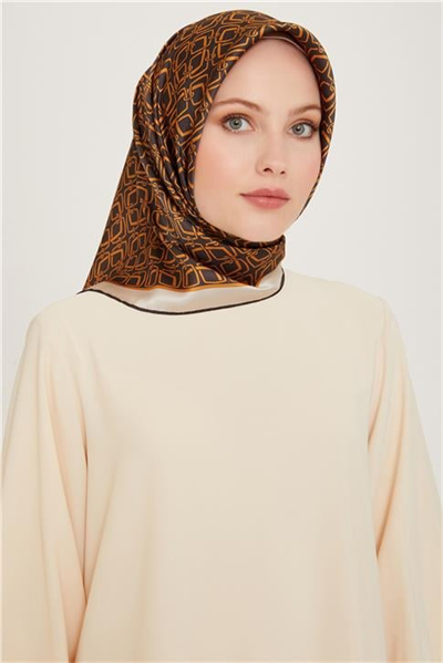 Armine Klasik Desenli Sura Saf İpek Eşarp 9248D 80 85