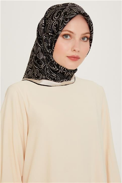 Armine Klasik Desenli Sura Saf İpek Eşarp 9246D 06