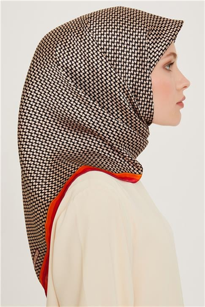 Armine Klasik Desenli Sura Saf İpek Eşarp 9243D 06 02