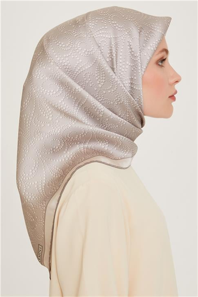 Armine Klasik Desenli Sura Saf İpek Eşarp 9246D 02