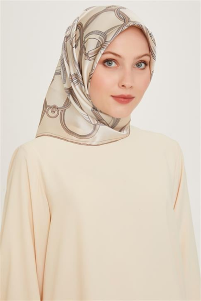 Armine Klasik Desenli Sura Saf İpek Eşarp 9203D 84