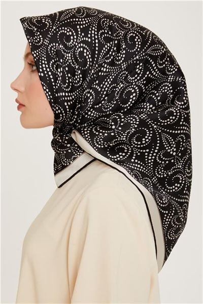 Armine Klasik Desenli Sura Saf İpek Eşarp 9246D 06