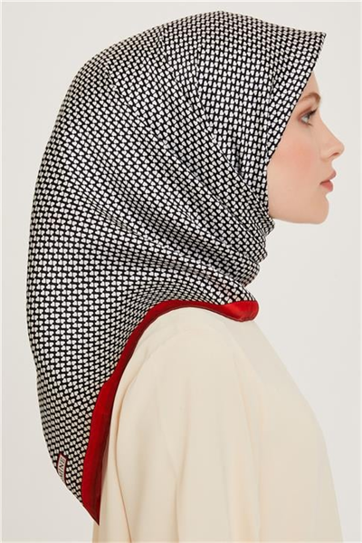 Armine Klasik Desenli Sura Saf İpek Eşarp 9243D 06 01