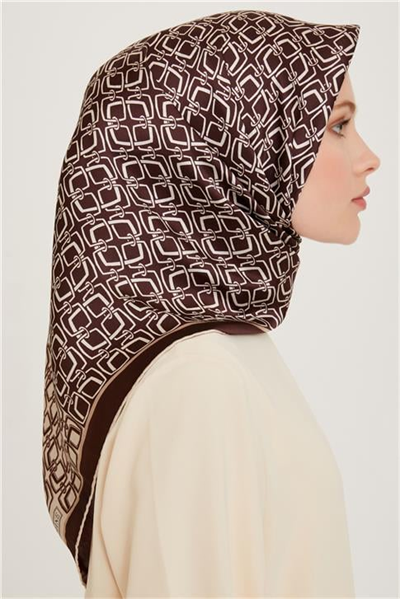 Armine Klasik Desenli Sura Saf İpek Eşarp 9248D 80 83