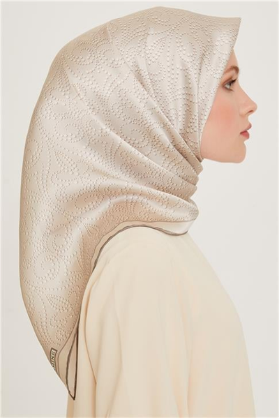 Armine Klasik Desenli Sura Saf İpek Eşarp 9246D 03