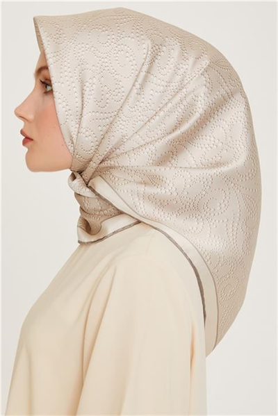 Armine Klasik Desenli Sura Saf İpek Eşarp 9246D 03
