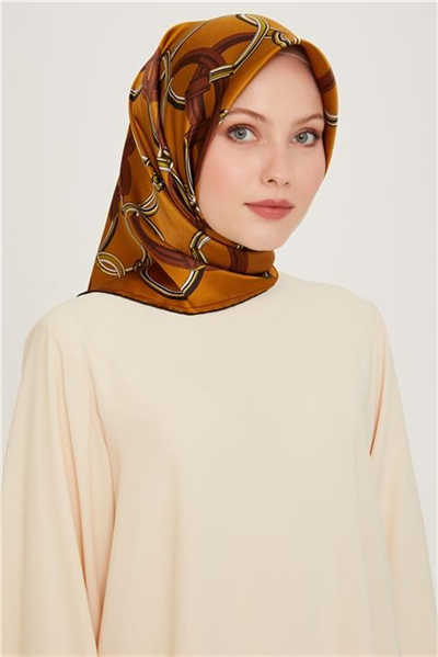 Armine Klasik Desenli Sura Saf İpek Eşarp 9203D 53