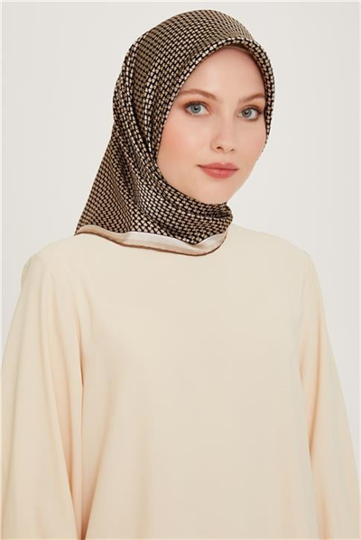 Armine Klasik Desenli Sura Saf İpek Eşarp 9243D 06 31