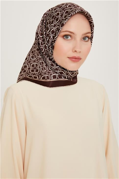 Armine Klasik Desenli Sura Saf İpek Eşarp 9248D 80 83