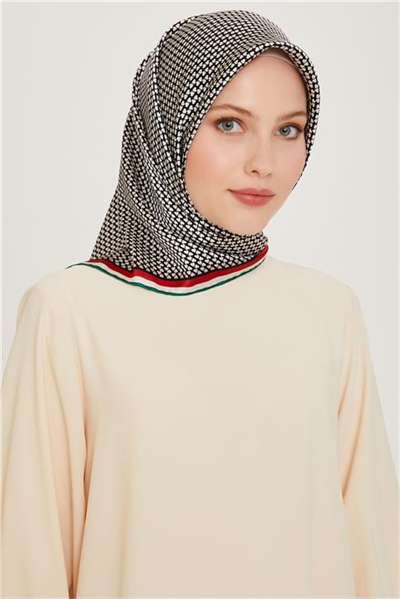 Armine Klasik Desenli Sura Saf İpek Eşarp 9243D 06 80