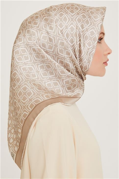 Armine Klasik Desenli Sura Saf İpek Eşarp 9248D 80 80