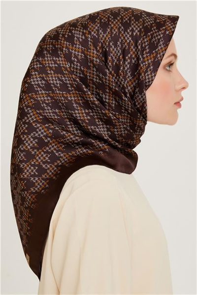 Armine Klasik Desenli Sura Saf İpek Eşarp 9239D 85