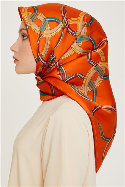 Armine Klasik Desenli Sura Saf İpek Eşarp 9203D 89
