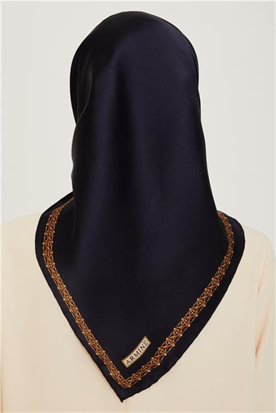 Armine Klasik Desenli Sura Saf İpek Eşarp 9260D 03 09