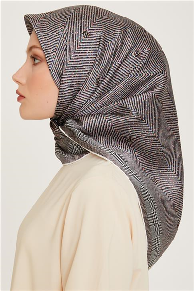 Armine Klasik Desenli Sura Saf İpek Eşarp 9252D 09