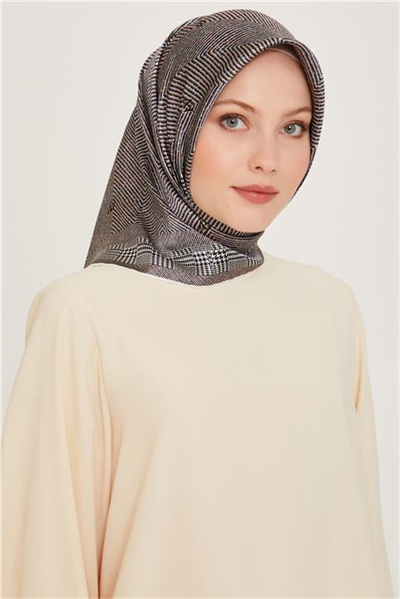 Armine Klasik Desenli Sura Saf İpek Eşarp 9252D 09